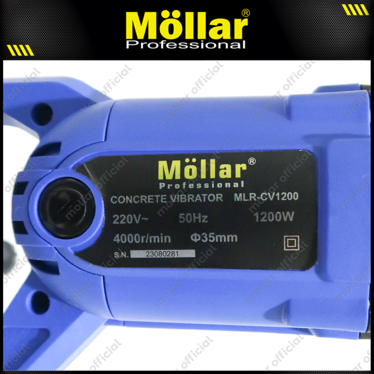 MOLLAR CV1200 Mesin Getar Cor Beton Listrik 1.200 Watt / Concrete Vibrator