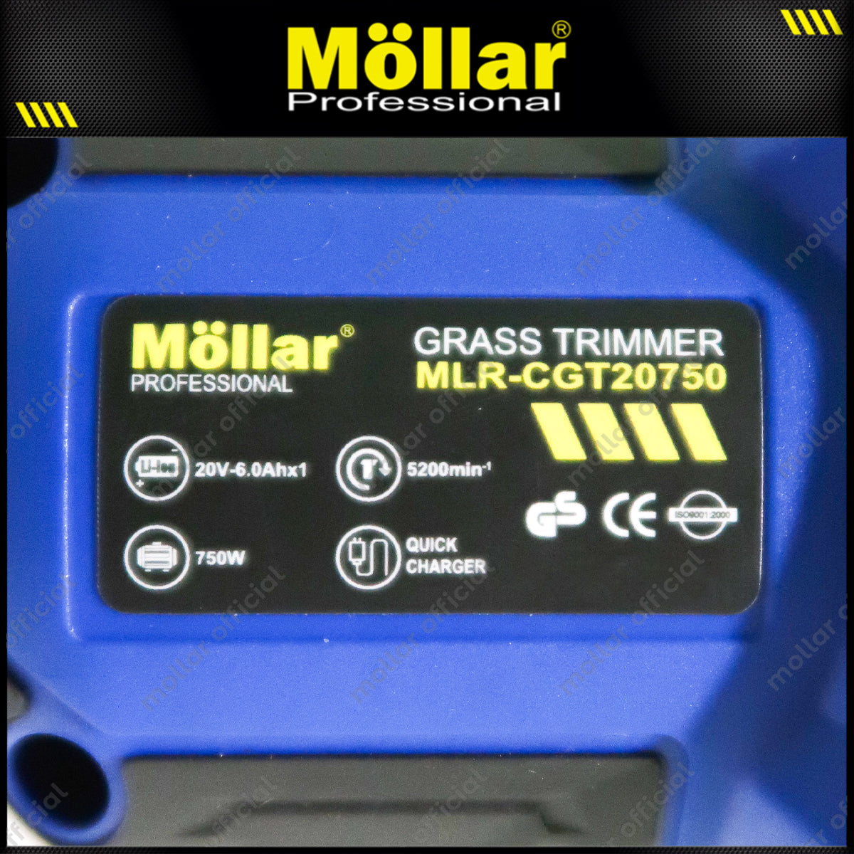 MOLLAR CGT20750 Mesin Potong Rumput 10" Baterai 20V Brushless