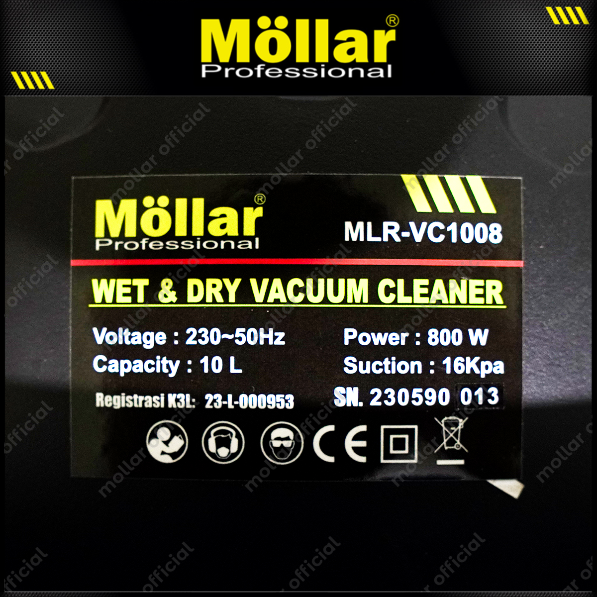 MOLLAR VC1008 Mesin Vacuum Cleaner Listrik 10 Liter