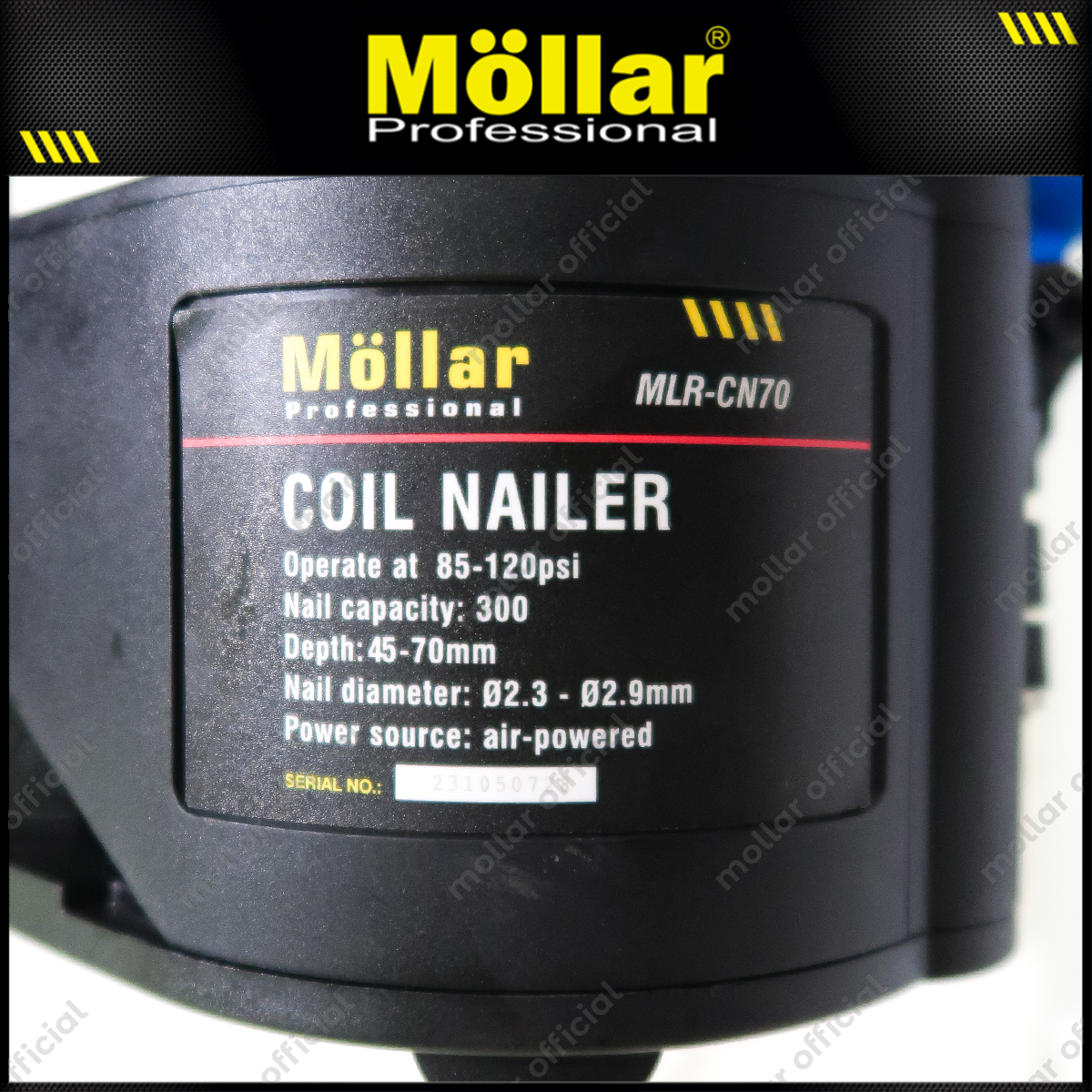 MOLLAR CN70 Mesin Coil Stapler Gun Angin Kompresor