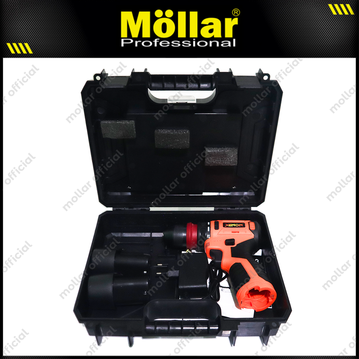 XENON CDDS2I1 Cordless Drill 10 mm + Screwdriver Brushless Baterai 12V