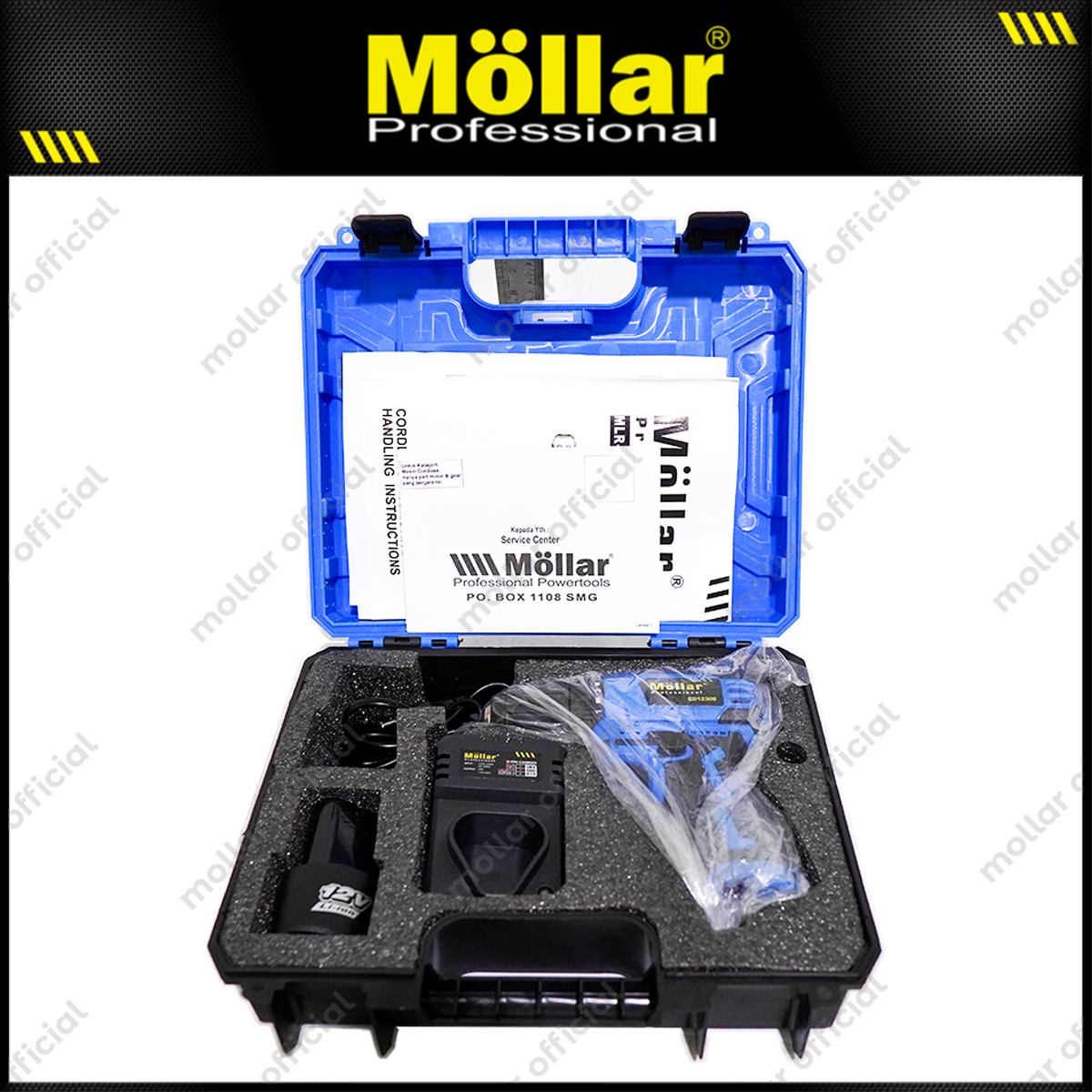 MOLLAR CD12300 Mesin Bor Baterai 12V Brushless / Cordless Drill