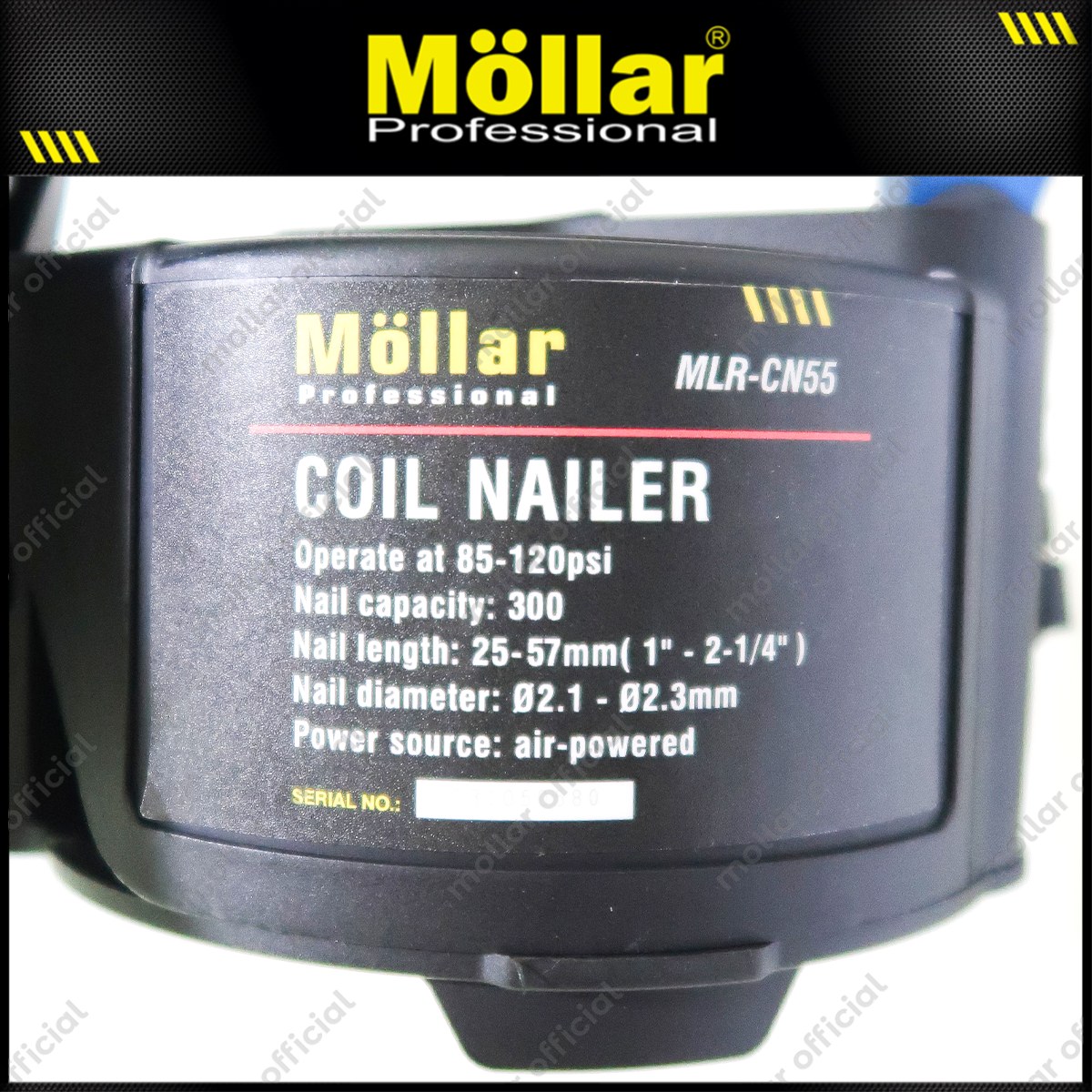 MOLLAR CN55 Mesin Coil Stapler Gun Angin Kompresor