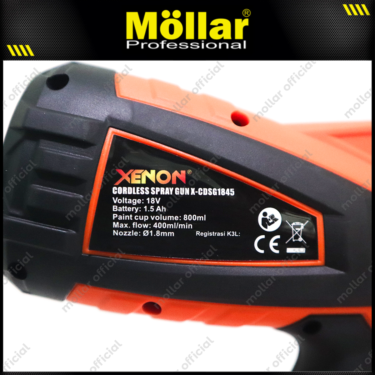 XENON CDSG1845 Mesin Semprot Cat Baterai 18V / Cordless Spray Gun HVLP