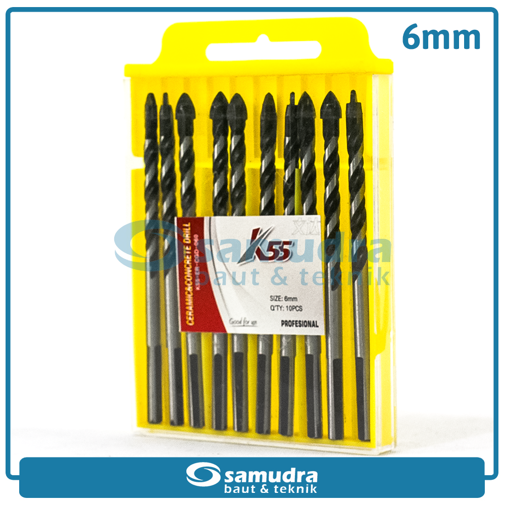 K55 K55-ER-CGD-060 Mata Bor Tombak 6 mm Pelubang Beton Keramik