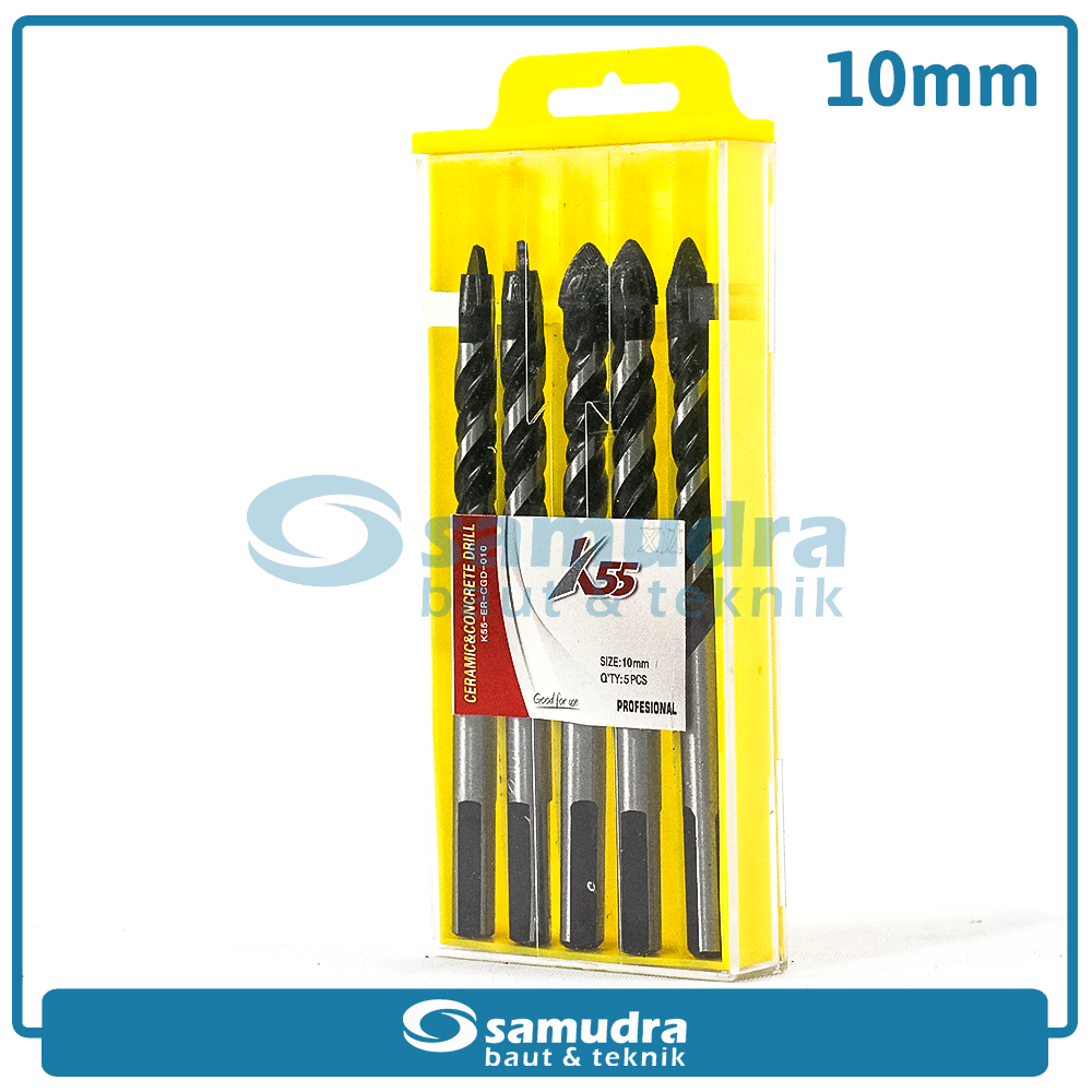 K55 K55-ER-CGD-010 Mata Bor Tombak 10 mm Pelubang Beton Keramik