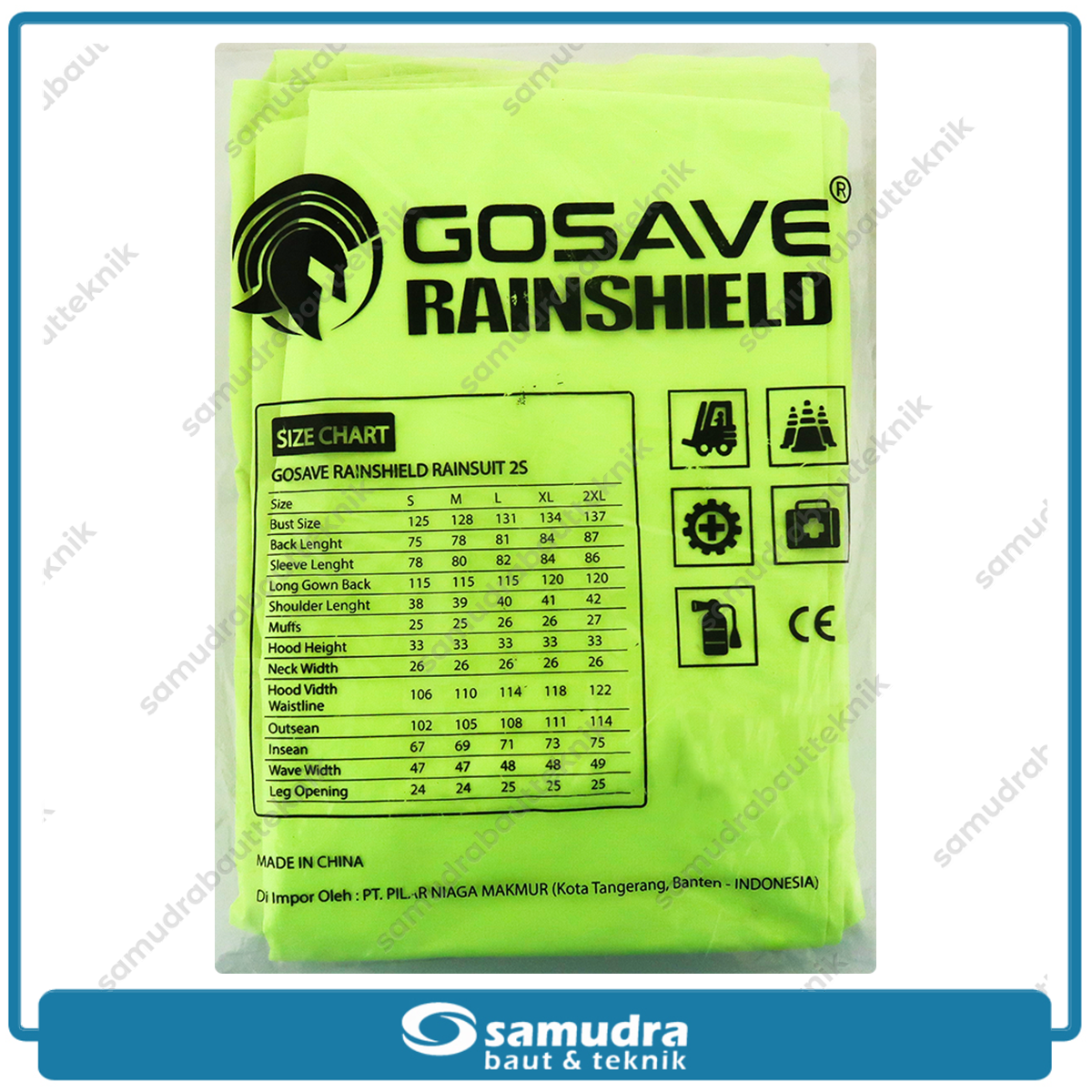 GOSAVE RAINSHIELD 2S Jas Hujan Baju Celana (XXL) Hijau