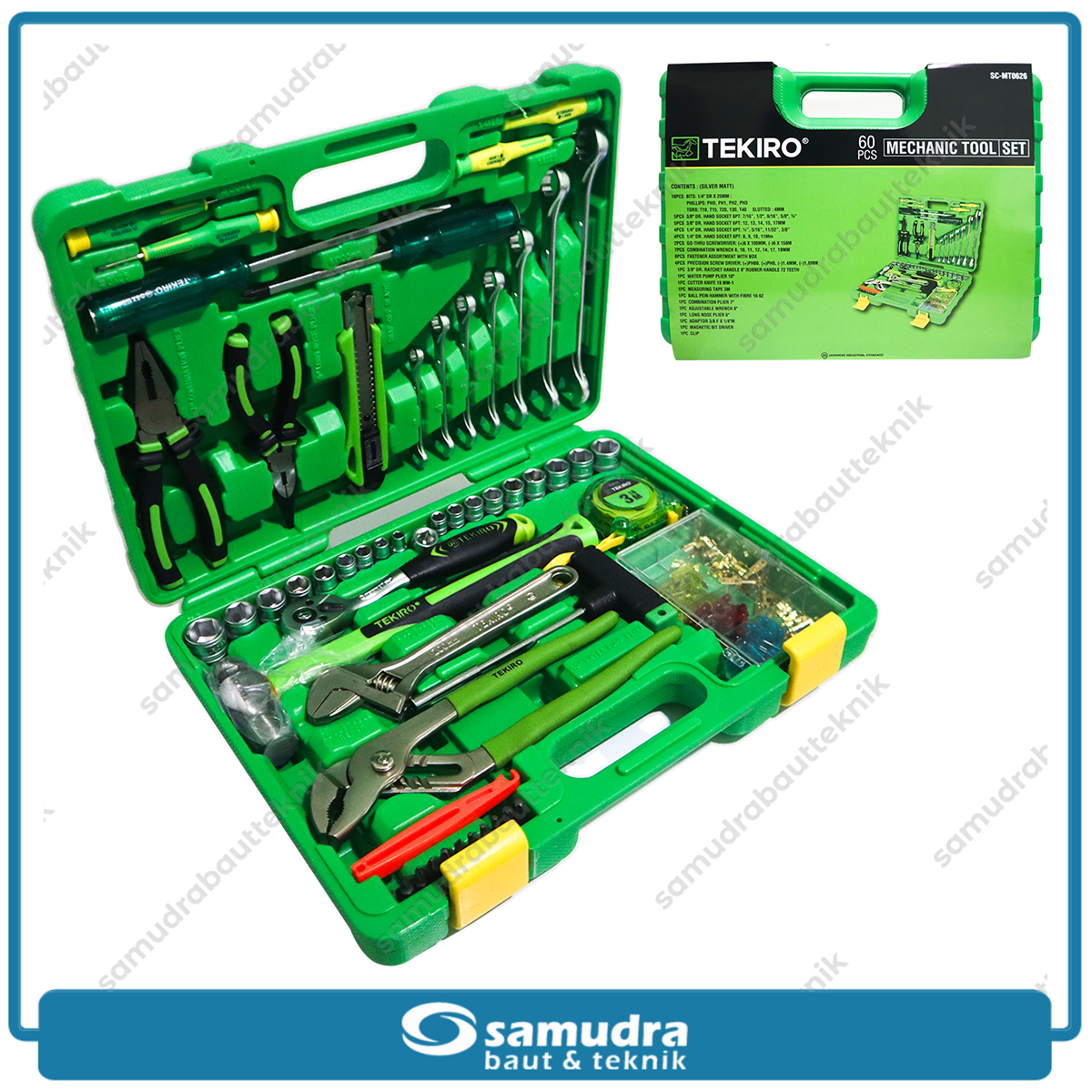 TEKIRO SC-MT0626 Tool Kit Mekanik Set 60 pcs Box Plastik / Mechanic Tools