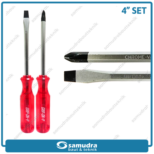PAKET GRIP ON Obeng Tembus 4" Plus Minus