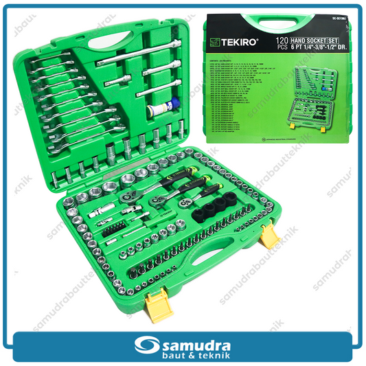 TEKIRO SC-SE1383 Kunci Sok Set 120 pcs 6PT 1/4"-3/8"-1/2" Box Plastik