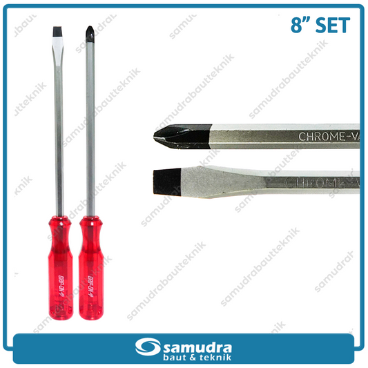 PAKET GRIP ON Obeng Tembus 8" Plus Minus