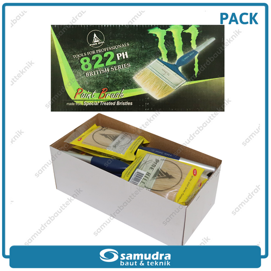 PINEHILL PH-822 1 pak isi 12 pcs Kuas Cat Putih 3"