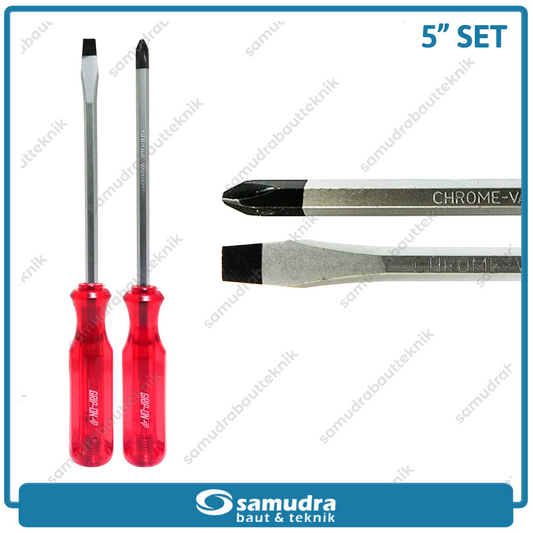 PAKET GRIP ON Obeng Tembus 5" Plus Minus