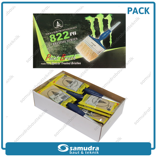 PINEHILL PH-822 1 pak isi 12 pcs Kuas Cat Putih 2"