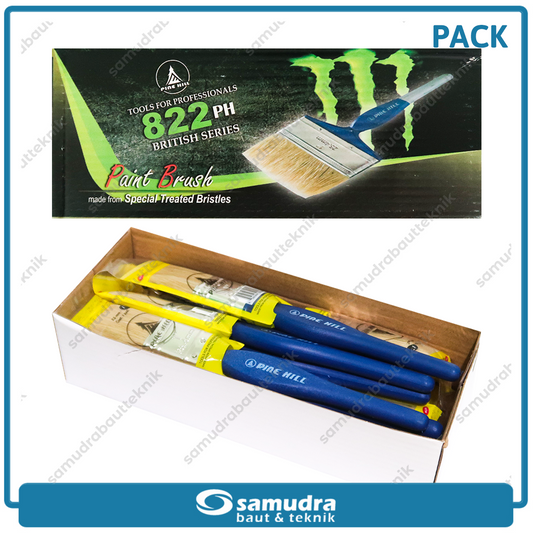PINEHILL PH-822 1 pak isi 12 pcs Kuas Cat Putih 1"