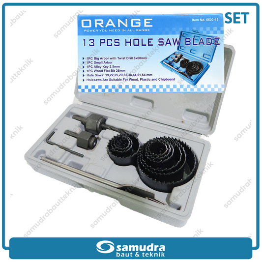 ORANGE 5500-13 Hole Saw Set 13 pcs / Mata Bor Holesaw Kayu