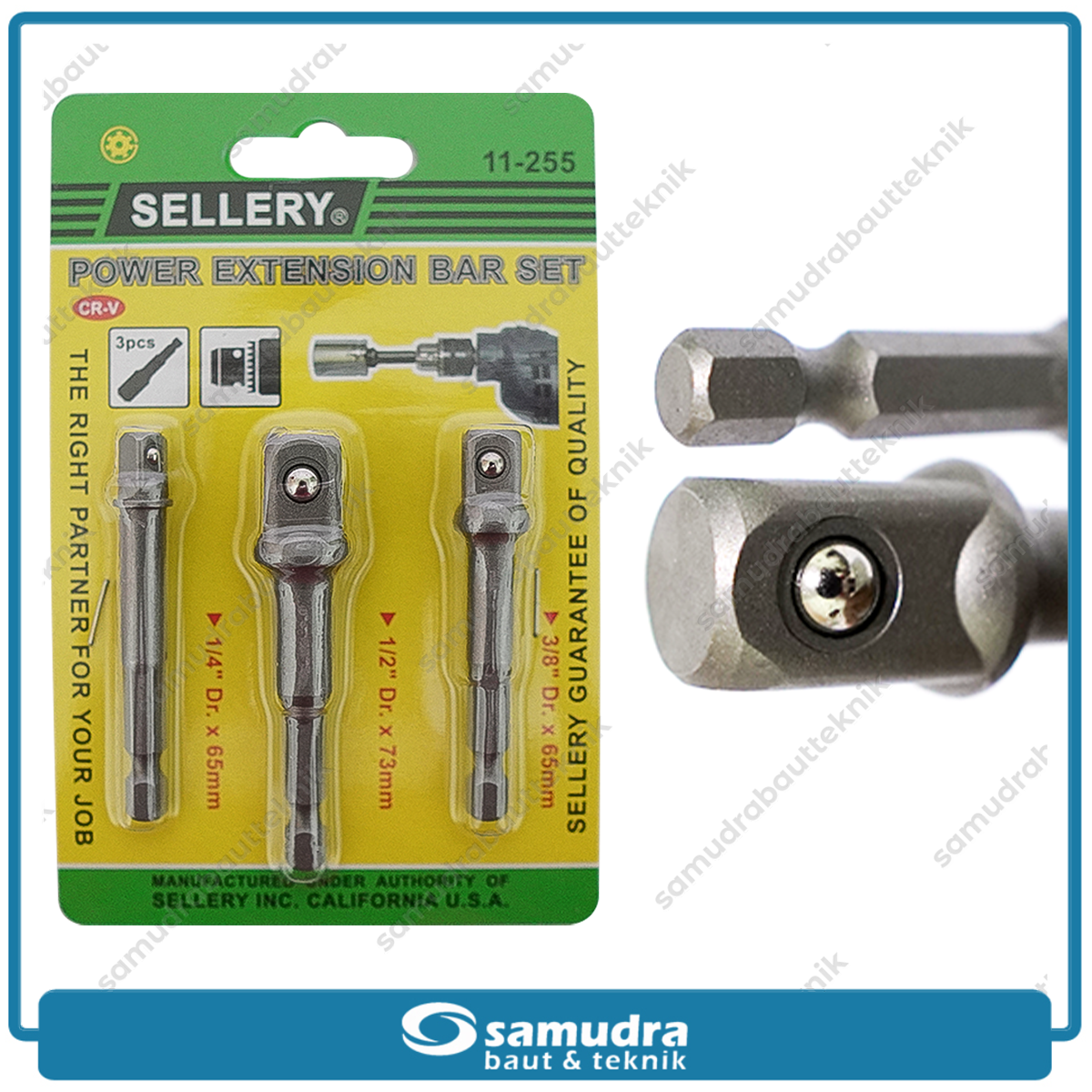 SELLERY 11-255 Adaptor Mata Sok Mesin Bor Set 3 Pcs / Power Extension Bar