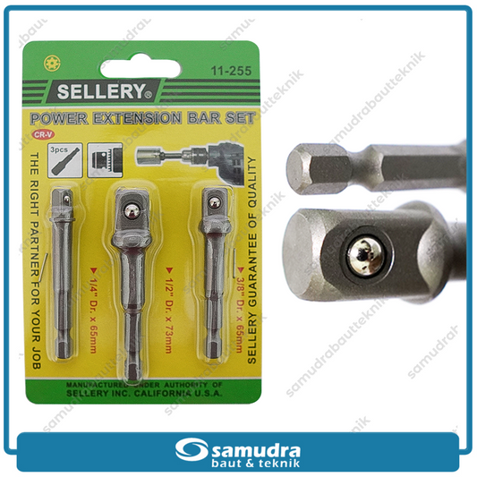 SELLERY 11-255 Adaptor Mata Sok Mesin Bor Set 3 Pcs / Power Extension Bar