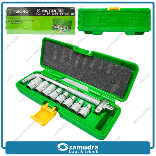 TEKIRO SC-SE0605 Kunci Sok Set 10 pcs 12PT 8-24 mm Box Plastik