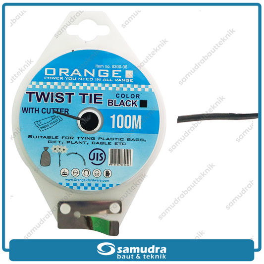 ORANGE 8300-06 Twist Tie 100 meter Hitam