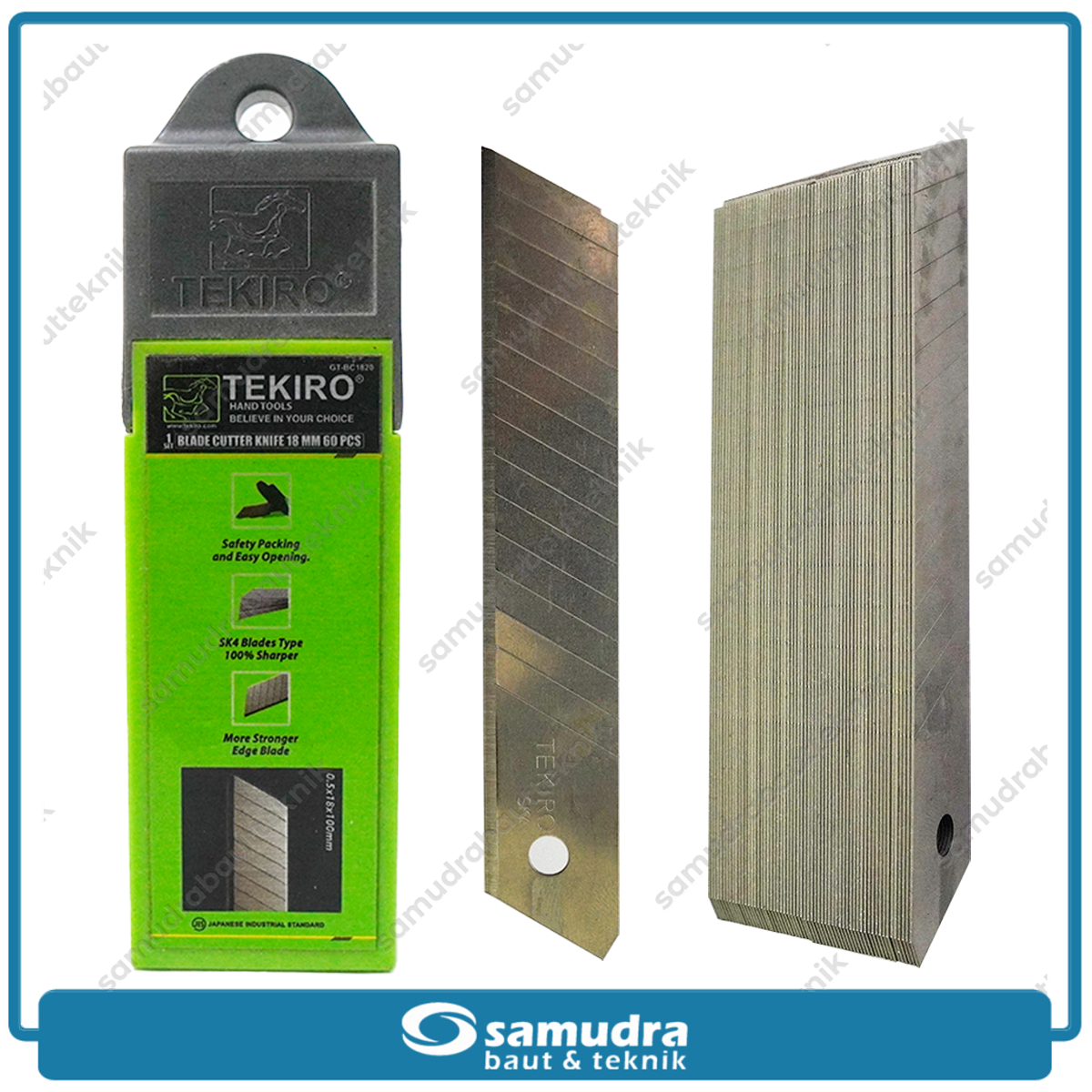 TEKIRO GT-BC1820 Isi Ulang Mata Pisau Cutter 18 mm Set 60 Pcs / Refill Blades