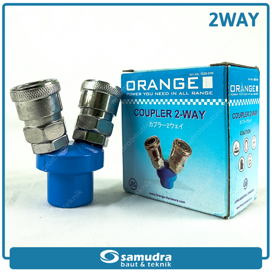 ORANGE 1820-01N Kopler Angin 1/4" Cabang 2 SJV-1