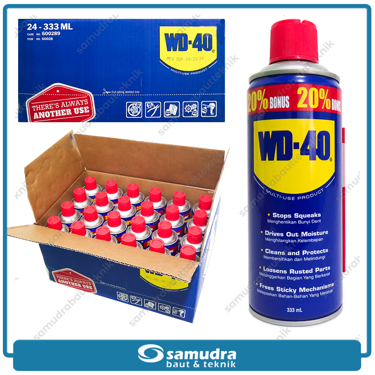 WD-40 333 Ml Pelumas Anti Karat Wd 40 333ml Wd40 Penetran 1 Dus 24 Pcs