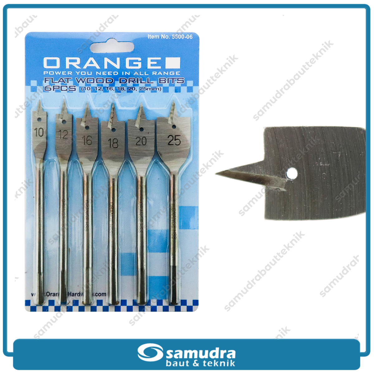 ORANGE 5500-06 Mata Bor Kayu Kipas Set 6 pcs (10-25 mm)