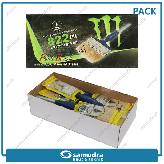 PINEHILL PH-822 1 pak isi 12 pcs Kuas Cat Putih 1-1/2"