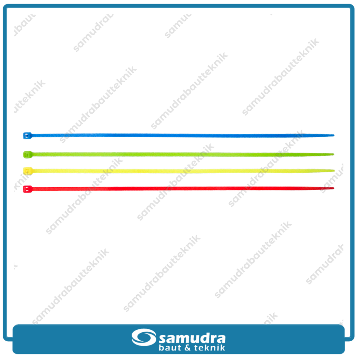 Paket 4 Set MOLLAR Kabel Ties 2.5 x 200 mm Warna Merah Kuning Hijau Biru 10 cm Tali Pengikat