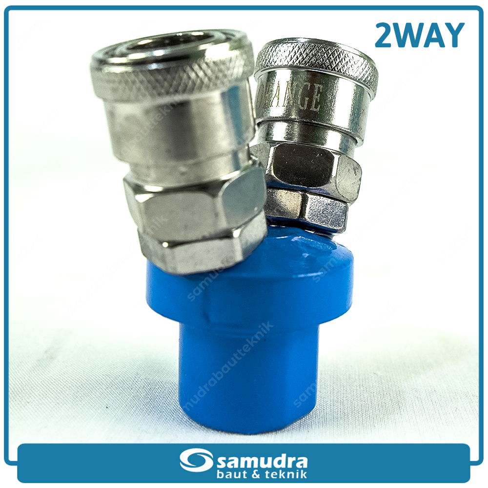 ORANGE 1820-01N Kopler Angin 1/4" Cabang 2 SJV-1
