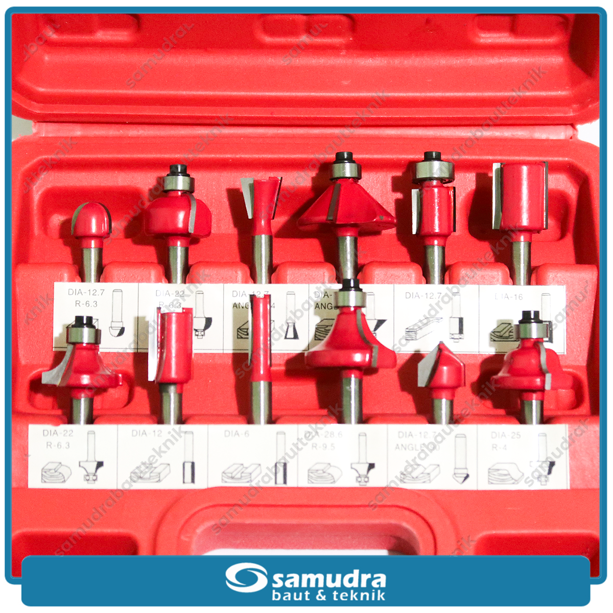 KODENKI KDK-RBS212 Mata Profil Set 12 pcs / Router Bit / Trimmer Bit 1/4"