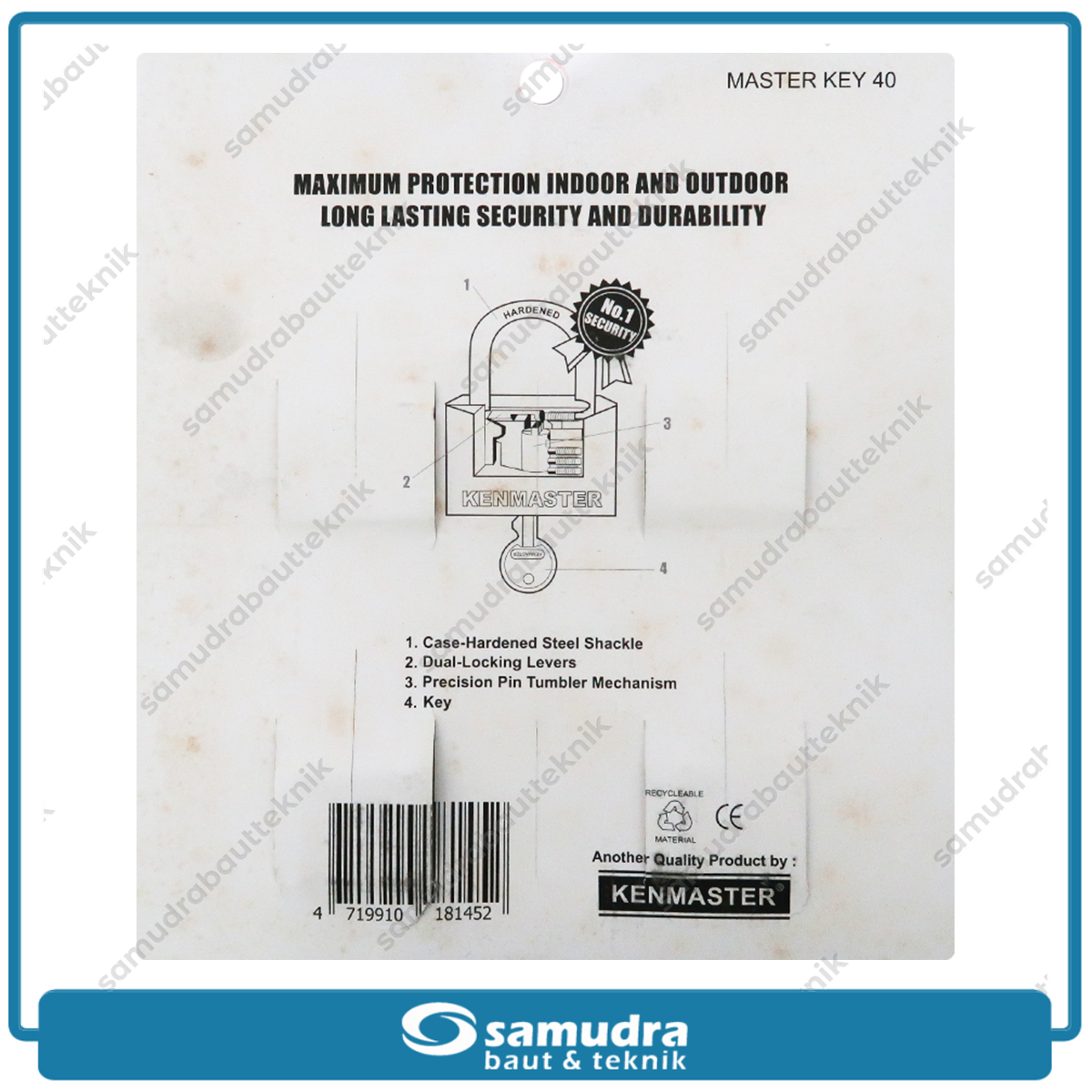 KENMASTER MK404 Gembok 40 mm Short Master Key Set 4 pcs GMBG-030