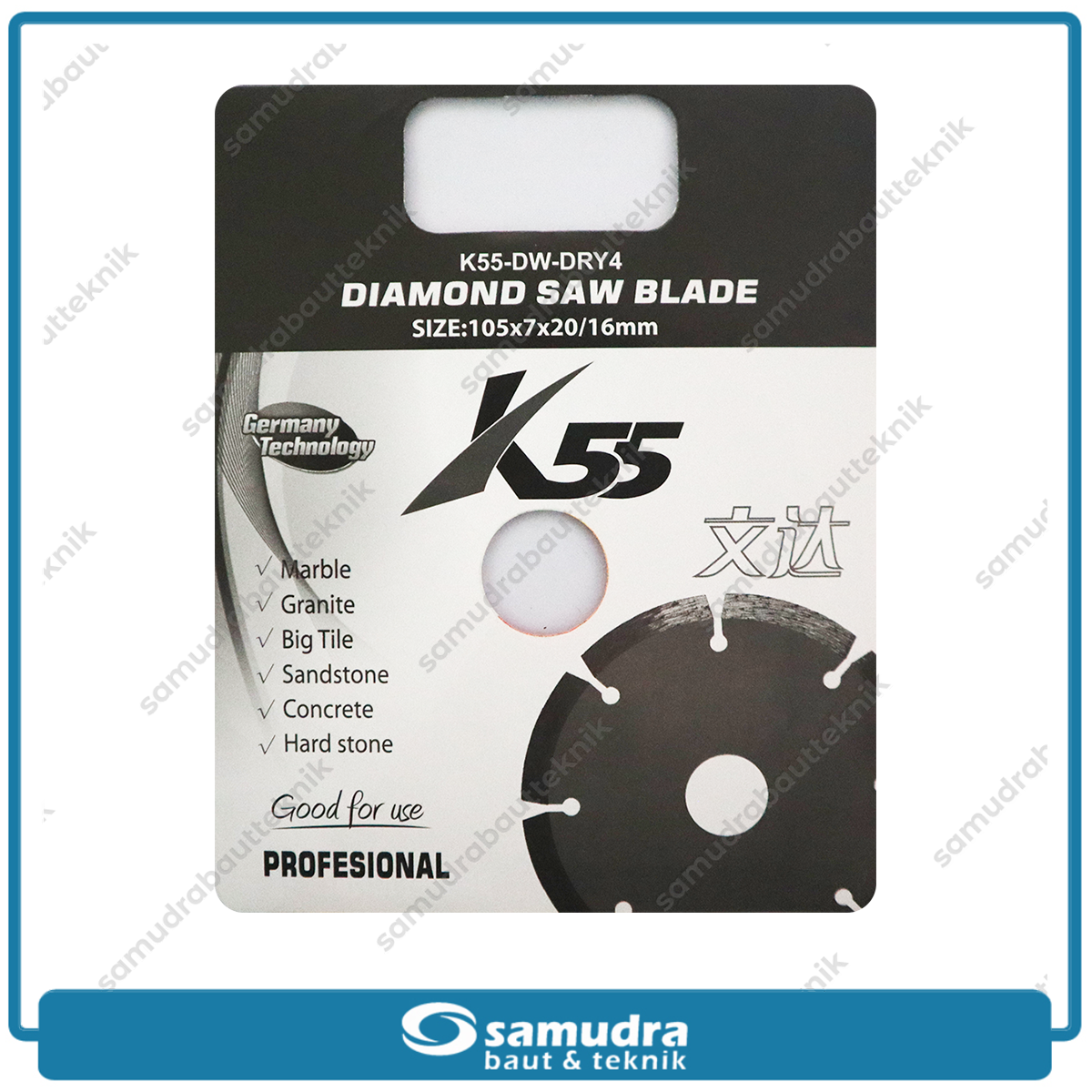 K55 K55-DW-DRY4 Mata Potong Keramik White Kering 4" / Diamond Blade Dry
