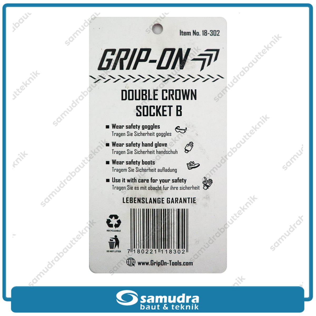 GRIPON 18-302 Kunci Mahkota Tipe B / Double Crown Socket