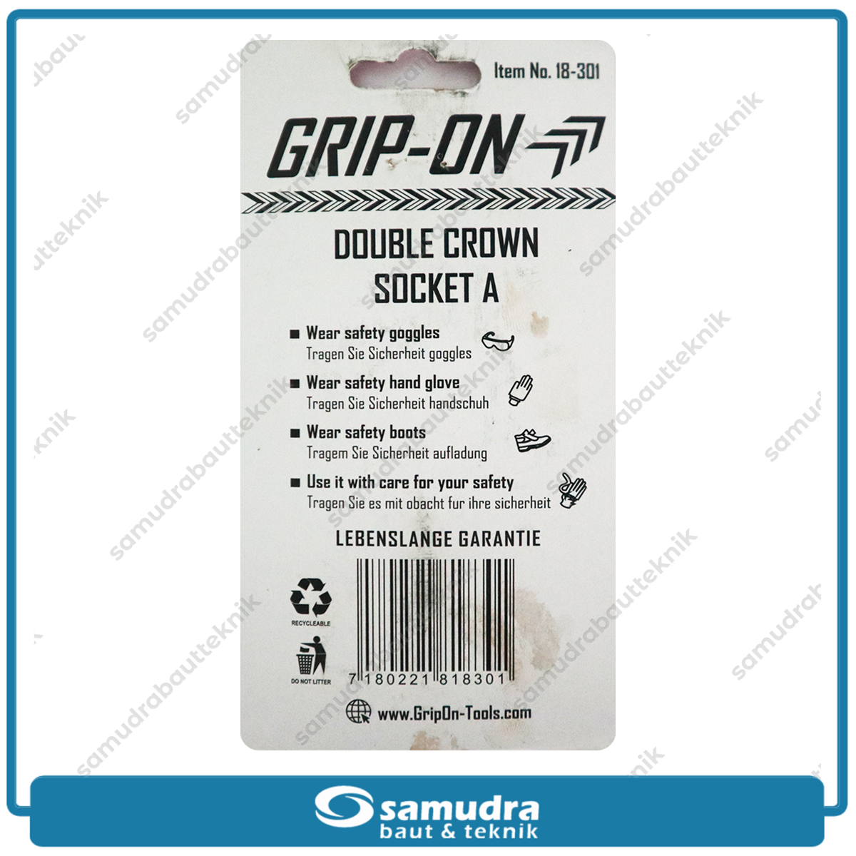 GRIPON 18-301 Kunci Mahkota Tipe A / Double Crown Socket
