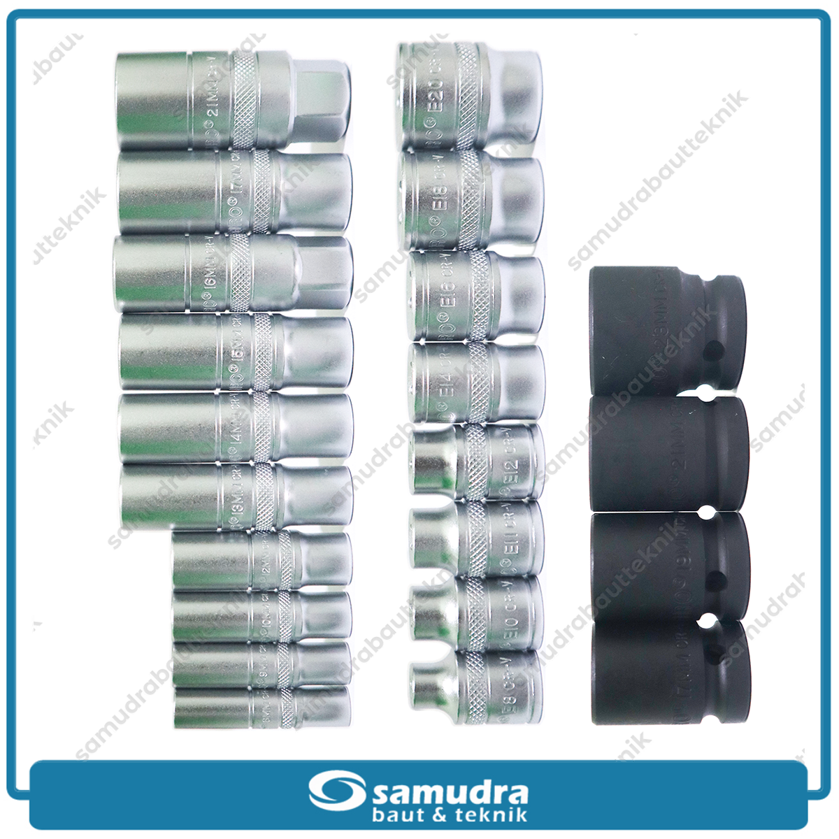TEKIRO SC-SE1383 Kunci Sok Set 120 pcs 6PT 1/4"-3/8"-1/2" Box Plastik