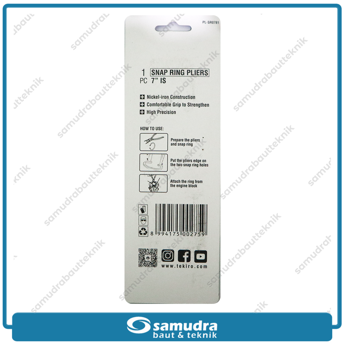 TEKIRO PL-SR0781 Tang Spi Lurus Tutup 7" / Tang Snapring Straight Internal