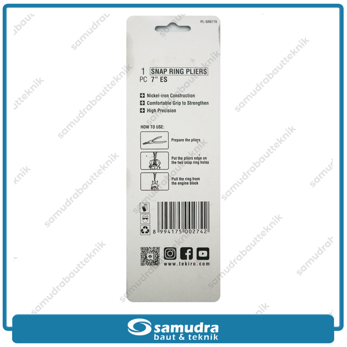 TEKIRO PL-SR0778 Tang Spi Lurus Buka 7" / Tang Snapring Straight External