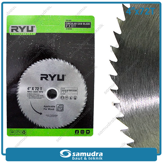 RYU AC-BD190 Mata Gerinda Potong Kayu 4"x72T / Circular Saw Blade