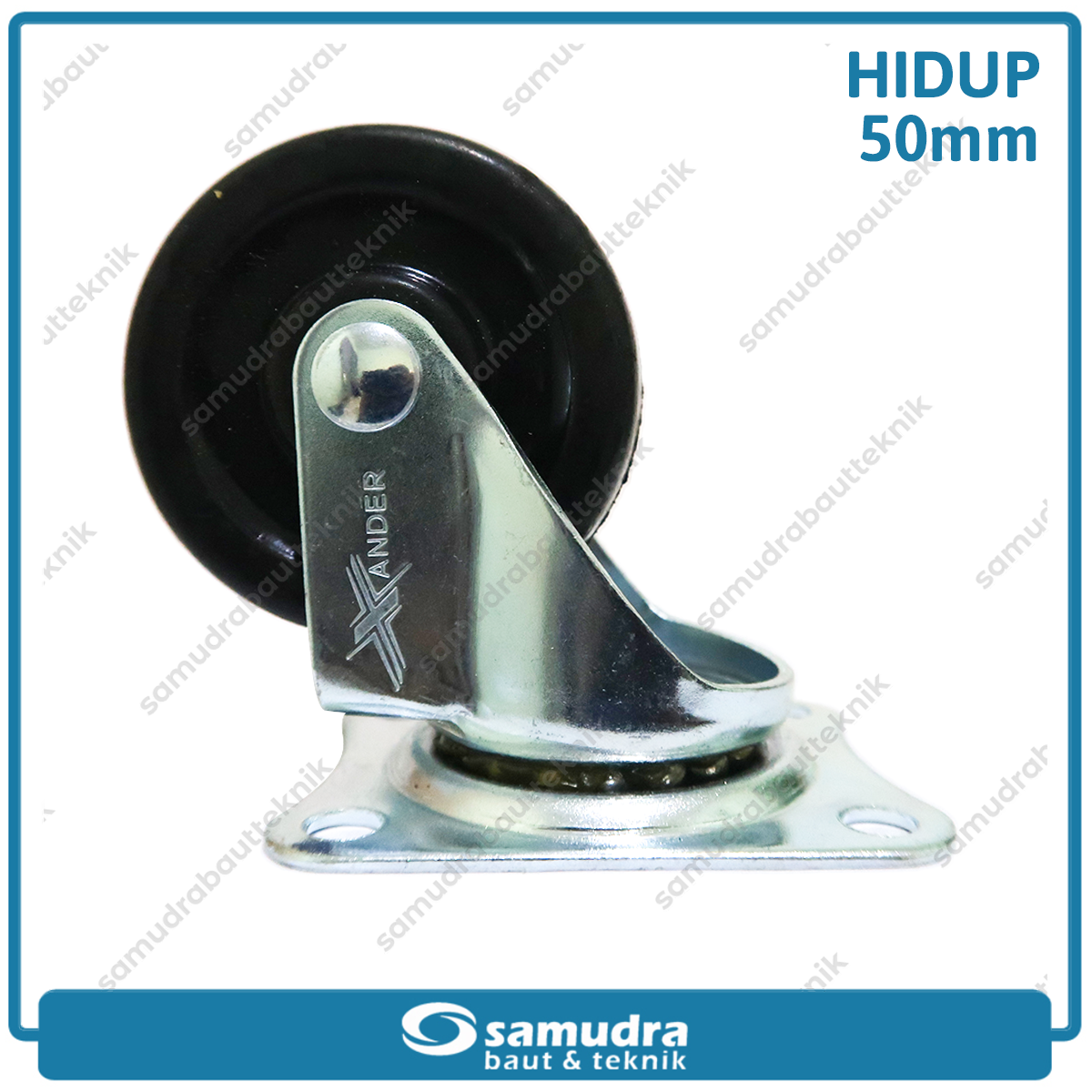 XANDER RODA-341 Roda Gepeng Karet Hitam Hidup 2" XD-350-50mm - Satuan