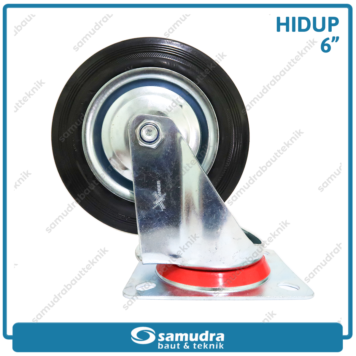 XANDER RODA-359 Roda Karet Hitam Hidup 6" - Satuan