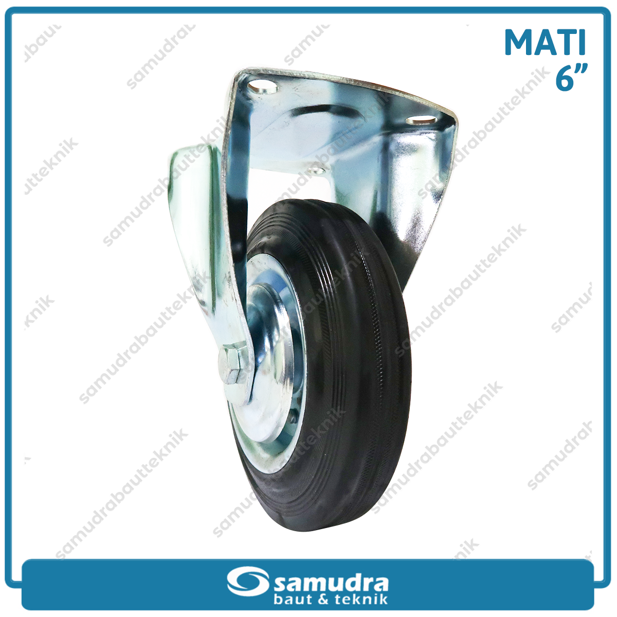 XANDER RODA-361 Roda Karet Hitam Mati 6" - Satuan
