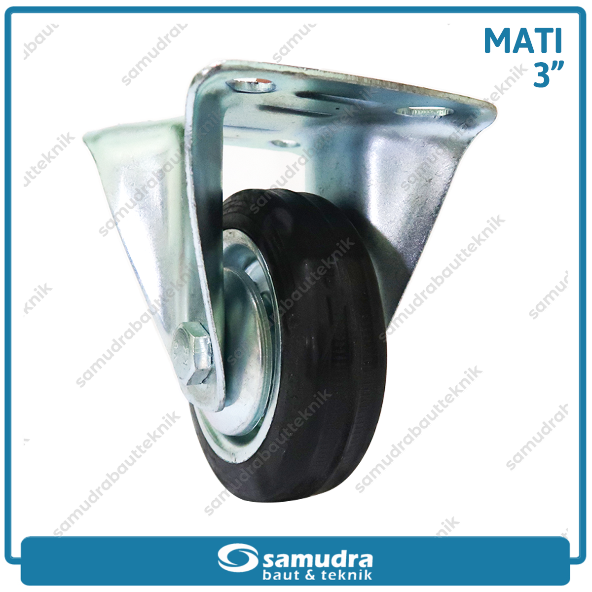 XANDER RODA-314 Roda Karet Hitam Mati 3" - Satuan