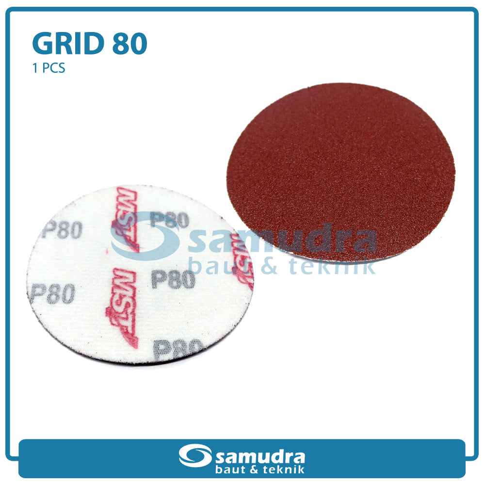 MST MST-YF-VS-408 Amplas Velcro Bulat No. 80 Mesin Gerinda 4"