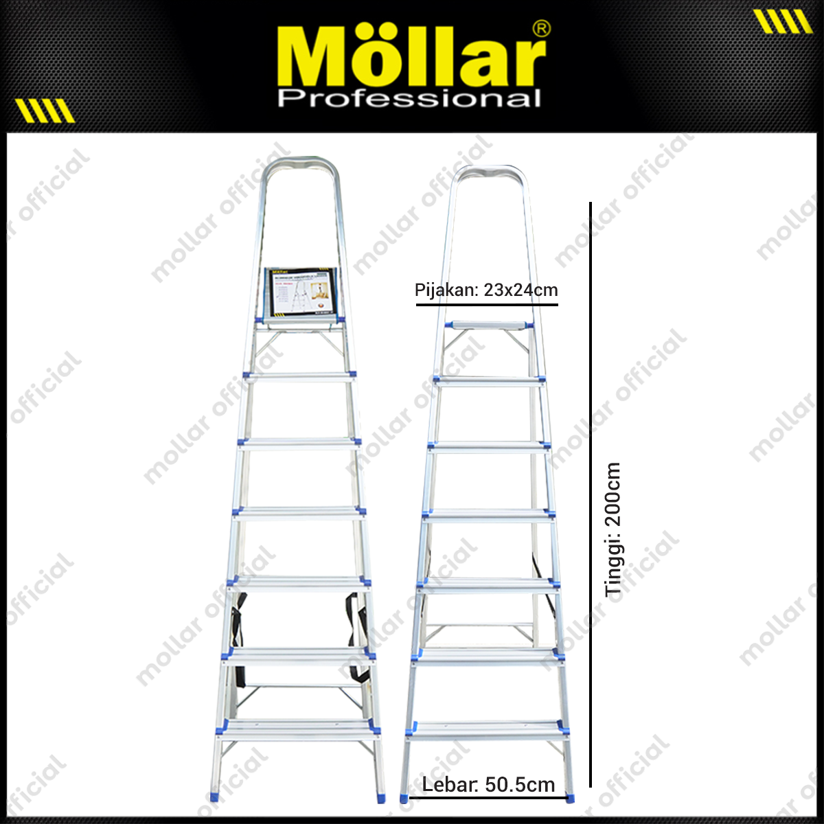 MOLLAR Tangga Rumah Aluminium 7 Step 2 meter