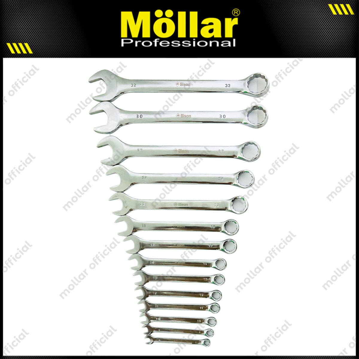 BISON Kunci Ring Pas Set 14 pcs (8-32 mm)