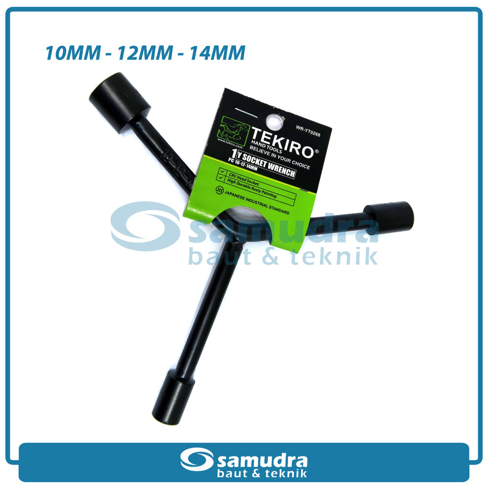 TEKIRO WR-YT0268 Kunci Sok Y Pendek 10-12-14 mm