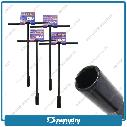 Paket 4 Set KTP Kunci Sok T Hitam 8-10-12-14 mm Sock Shock Socket Wrench Alat Buka Baut Mur