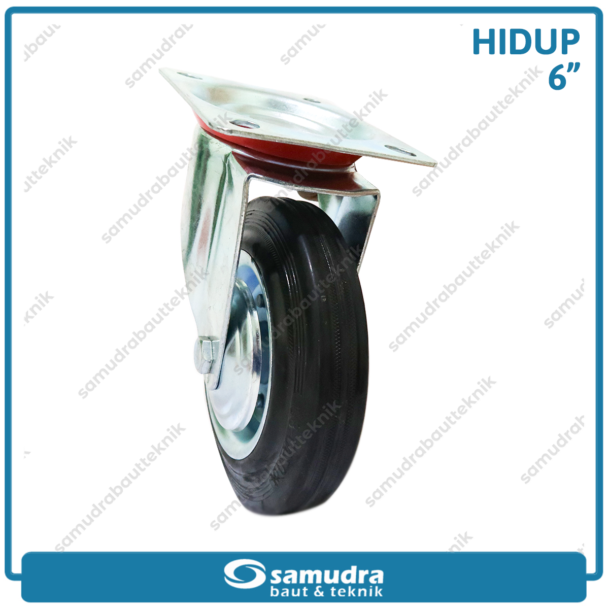 XANDER RODA-359 Roda Karet Hitam Hidup 6" - Satuan
